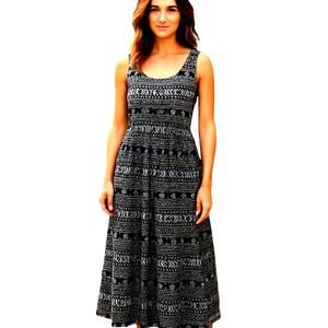 Speed Control Small Women's  Black Sleeveless Maxi BOHO Dress Miss Size 4 6 S